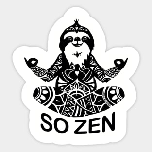 Yoga Sloth So Zen Meditation Sticker